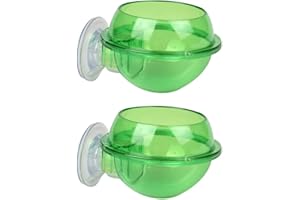 HOUTOKIT 2Pcs Suction Cup Reptile Feeder,Chameleon Bowl, Worm Live Fodder Container Anti-Escape Reptile Cup, Reptile Water Dish Supplies for Lizard Bearded Dragon Gecko Snakes Iguana Suction Cup