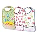 Blulu Waterproof Baby Bibs with Food Catcher Pocket, 3 Pack