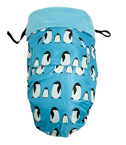 BundleBean GO Teal Penguin: universal waterproof footmuff, sling cover, carseat cosy, picnic mat