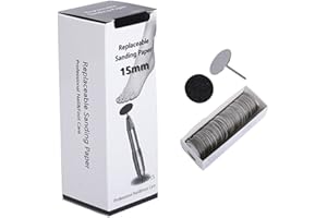 Natury Nails 100 dischi di carta vetrata sostituibili con punta di 15 mm per tornio unghie, per pedicure, callità, asperità (Grana Fine)