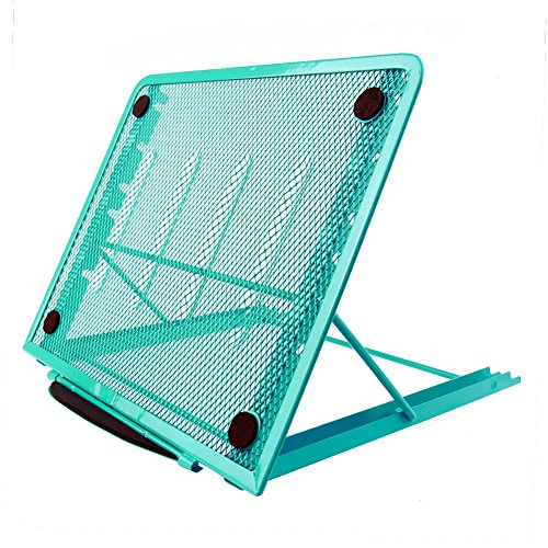 Faltbarer Laptop Tablet Ständer, InGoo Laptopständer Mesh Belüftet Kühler Halter Verstellbarer Computer Halterung Stütze Ständer für Laptop, Notebook, iPad Mini, iPhone, Tablets(Blau)