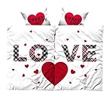 2 Bettbezüge 135x200 cm mit Reißverschluss, 2 Kissenbezüge 80x80 cm mit Reißverschluss, 2 Original Leonado Vicenti Spannbettlaken 90-100x200 cm