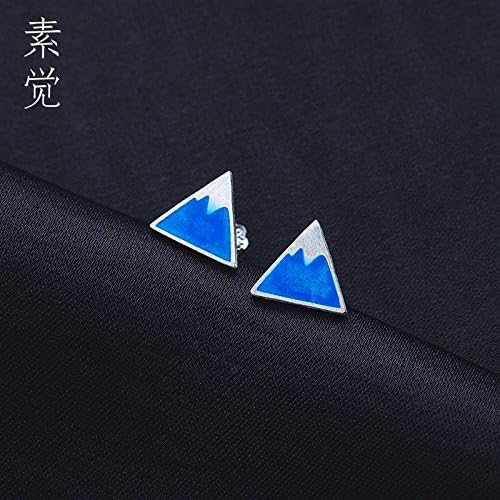 BAGEHAN S925 Silver Jewelry Handmade Jewelry Drop Oil Earrings Unique Winter Earring Female,A