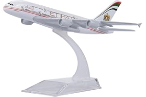 ARCADORA 1:400 16cm A380 Etihad Airways Aereo in Metallo - Modello in Lega di Alluminio per Collezione