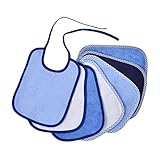 7 x Babylätzchen Frottee 100% Baumwolle zum Binden in der Größe 20 x 25 cm