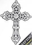 GGSELL GGSELL tattoo size 21.5CM x 30.5 CM(8.46x12") non toxic and waterproof hot selling fashionable large Cross fake temporary tattoo stickers for men"