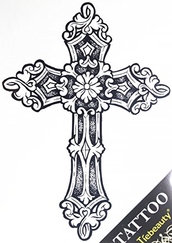 GGSELL GGSELL tattoo size 21.5CM x 30.5 CM(8.46x12") non toxic and waterproof hot selling fashionable large Cross fake temporary tattoo stickers for men"
