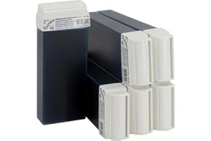 Epilwax 6 Cartuchos Roll-On de 100 ml de Cera Depilatoria Tibia Cera profesional de Azuleno para Depilación con Bandas Depilatorias des las piernas, axilas, y el cuerpo