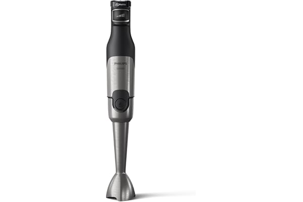 Philips Mixeur Plongeant Series 5000 - Verre doseur, Puissance 1200W, Technologie ProMix, Indicateur de vitesse à LED, Contrôle sans effort, Conception compacte, Nettoyage facile, Noir (HR2681/00)