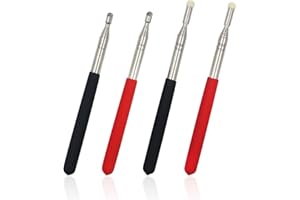 FATIYA 4 Pack Telescopic Teachers Pointer, 2 Fiber Tips & 2 Felt Nib, Retractable Teaching Pointer Stick for Whiteboard Tablet Touch Screen Presenter, Extendable to 39", Red & Black