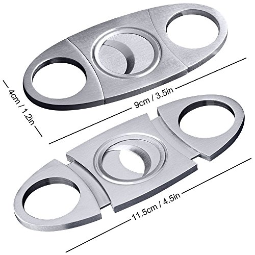 Cigar Cutter 2pcs/Pack, max. Edelstahl Super scharfe Planschneider mit doppelten klingen perfekt für Robustos und Churchill Zigarren. - 2