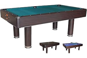 NG BILIARDI Tavolo Biliardo Fenice 3 in 1 - (216 cm o 245 cm) - Trasformabile in Tavolo da Pranzo, Biliardo e Ping Pong con Sistema Raccolta Biglie Nascosto, Gambe Cilindriche, Accessori Inclusi