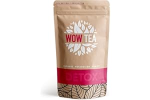 ‎WOW TEA WOW TEA Detox Тее - 21 tage detox tee | Detox Tee Zum Abnehmen | Programm zur tiefen Körperreinigung | Entgiftung tee | Detox teemischung mit Yerba-Mate, Grüner Tee, Pu-erh | Entgiftungskur | 150g