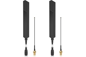 MESHNOLOGY Waterproof Meshtastic 850-900MHz LoRa Antenna 10dBi Gain Long Range Outdoor Antenna 22cm Omni SMA Male for ESP32 LoRa V3 RAK Development Board with 10cm Extension Cable Two Black