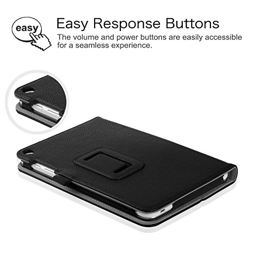 Fintie Huawei MediaPad T1 8.0 Hülle – Slim Fit Kunstleder (Folio) Schutzhülle Tasche Case Cover Standfunktion und Stylus-Halterung für Huawei MediaPad T1 8 Zoll 3G / WiFi Tablet-PC, Schwarz - 8