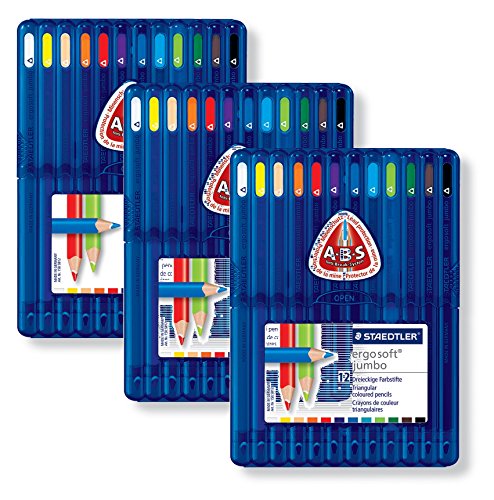 Staedtler 158 SB12 - ergo soft jumbo Farbstift, 4 mm, 12 Stück in aufstellbarer Box