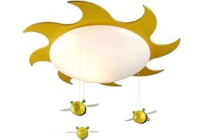 Niermann Standby 631 Deckenleuchte Sum Sum, 56 x 56 x 8 cm, 1x E27 max. 15 Watt. Nur Enegiesparlampen verwenden, Gelb, Weiß