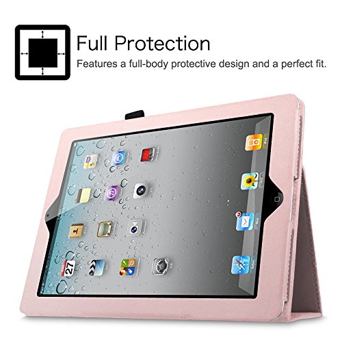 Fintie iPad 2 / 3 / 4 Hülle Case – Folio Slim Fit Kunstleder Schutzhülle Cover Tasche Etui mit Auto Schlaf / Wach Funktion für Apple iPad 2 / iPad 3 / iPad 4, Roségold - 4