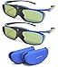 Produktbild 2 Stück 3D Brillen VIDIMENSIO® - [7G] 2017 "BLUE HEAVEN" mit Brillenetuis der Marke - deutsches Originalprodukt - für alle DLP 3D Beamer aller Marken geeignet - 7. Generation - wartungsfreier Li-Akku & Pi-Zelle - mit höchster Akkukapazität & SteadySync Technologie - optimierte Schärfe, Helligkeit & Kontrast - ULTRA LEICHT 32g - HD optimiert - 96Hz-200Hz - auto invert Funktion BRILLENETUI + SOFORT-AUSTAUSCH GARANTIE + TECHNISCHER SUPPORT Inklusive !
