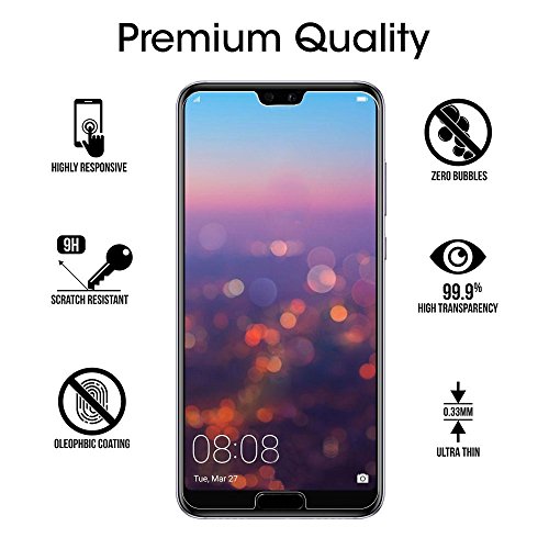 [2 PACK] Huawei P20 Schutzfolie, 9H Panzerglas Hartglas Glas Display Schutzfolie [Blasenfrei] [HD Ultra] [Anti-Kratzer] Displayschutzfolie Displayschutz Screen Protector FÃ¼r Huawei P20 smartphone. Klar (2 PACK)