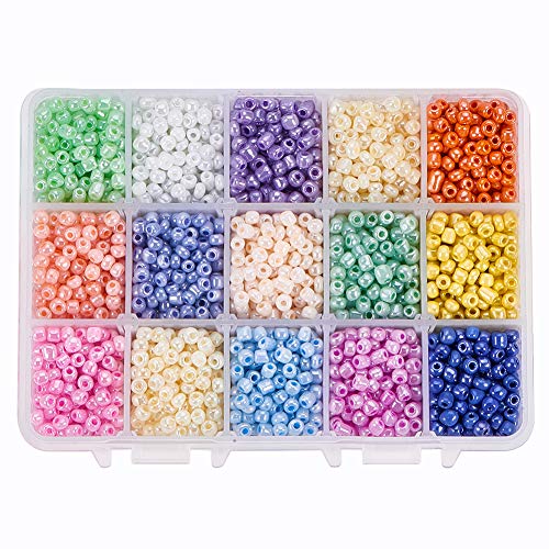 PH PandaHall Über 3000 stücke 15 Farbe 6/0 Glas Rocailles 4mm Mini Perlen mit Container Box für Schmuck Machen