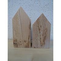 2Holzhäuschen Holzhaus Dekohaus Vintage Alt-Holz Deko Holz Shabby