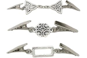 BHIPKOT 3 Piezas Broches de Cardigan Vintage Pullover Retro Elegante para Ropa Accesorios de Moda Blusas Vestidos Cuello Cierre Pashmina (Plata)