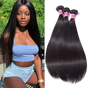 Gabrielle Brazilian Straight Hair 3 Bundles 100% Human Hair Bundles 7A Unprocessed Brazilian Virgin Hair Natural Color Hair Extension 12 14 16