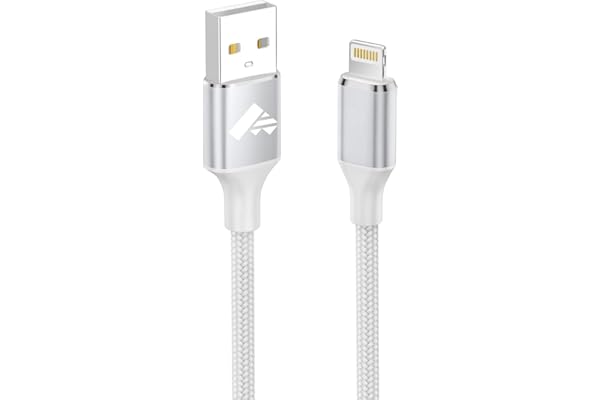 Aioneus Cable Cargador iPhone 2M Cable iPhone Carga Rápida [Apple MFi Certificado] Nylon Trenzado USB Cable Lightning para iPhone 14/13/12/11 Pro Max/XS/8/7/6/5/SE, iPad