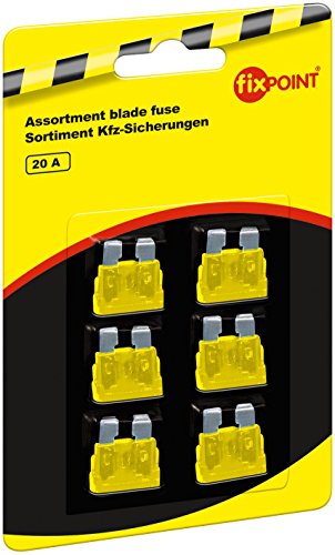 Fixpoint 20384 6-teilig Sortiment Kfz-Flachsicherungs-Set (20 A) gelb - 2