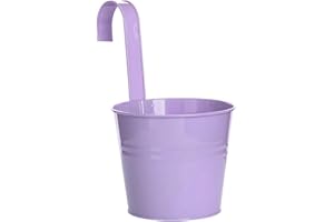 HSHDUTI Pots de fleurs, pots de jardin, seaux à suspendre, pots de fleurs en métal avec crochet pour balcon, clôture Violet clair S