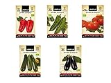 Lote 5 sobres Semillas Ecológicas Batlle (Pimiento rojo, Pimiento Verde, Tomate Tres Cantos, Calabacin y Berenjena)