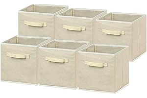 thematys Set di 6 scatole pieghevoli per vestiti, in 4 modelli (Beige)