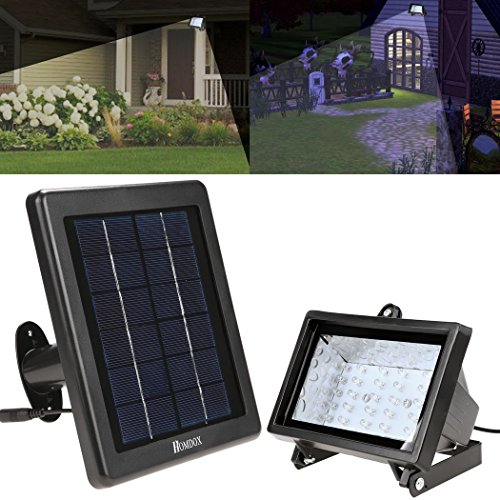 Homdox Solar 30 LED Außenleuchte Strahler Solarleuchte Fluter Solarlicht Flutlicht mit Lichtsensor Sicherheitslicht IP65 Wasserdicht - 4