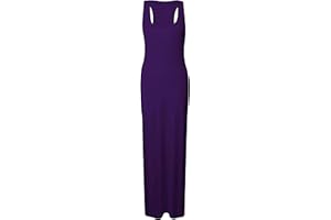 FAIRY TRENDZ LTD Robe longue moulante sans manches pour femme Dos nageur