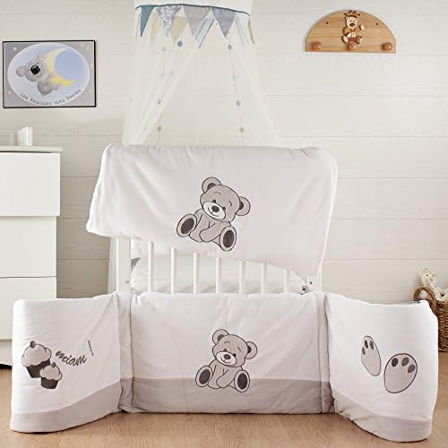 Kinousses Cot Bumper Velvet Miam ("Yummy") Cake Design White