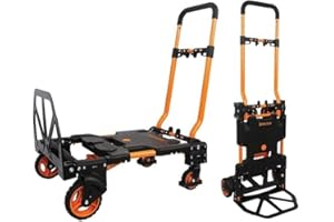 Chariot diable pliable 136 kg 2 Positions BRIXO Chariot professionnel à roues Haute Qualité