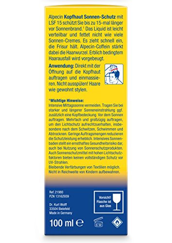 Alpecin Kopfhaut Sonnen-Schutz LSF 15 1x 100ml | Schützt vor Kopfhaut-Sonnenbrand, stärkt dabei die Haarwurzeln - 4