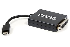 Plugable USB C to DVI Adapter - Connect Your USB-C Laptop to a DVI Display up to 1920x1200 - Compatible with 2017 and later Mac and Windows PCs - Driverless