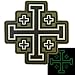 Produktbild 2AFTER1 Glow Dark Olive Drab OD Order Holy Sepulchre Jerusalem Cross Crusaders Morale Touch Fastener Patch