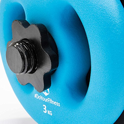 4x Hantelscheiben aus 100% Gusseisen in 1kg 2kg 3kg 4kg 5kg / farblich codiert je nach Gewichtsklasse! 30/31mm Bohrung mit bunten Neoprenüberzug zur Dämpfung. Variable Einsatz : Langhantel oder Kurzhantel 5kg / schwarz - 4