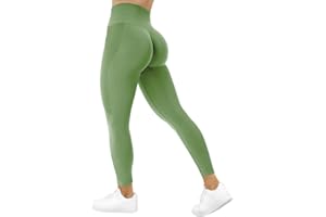 TAYOEA Legging de Sport de Compression Femme Yoga Long Slim Fit Fitness Pantalon de Sport Opaque Scrunch Butt Yoga Pantalon sans Couture Push Up Taille Haute Exercice Fitness Jogging