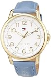 Gold Arabic Numerals Tommy Hilfiger Damen Analog Quarz Uhr mit Leder Armband 1781653