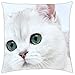 Produktbild Snowball the cat with blue eyes - Throw Pillow Cover Case (18