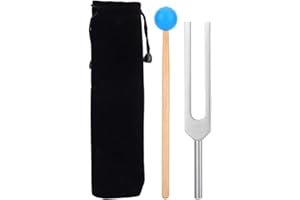 ‎YUYTE YUYTE 528 Hz Stimmgabel aus Edelstahl, Stimmgabel Set mit Hammer und schwarze Aufbewahrungstasche, Stimmgabel Neurologie für Klangtherapie, Musikinstrument, Ausgleich