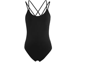 TiaoBug Femme Justaucorps de Danse Classique Ballet Léotard Body Patinage Gymnastique Combinaison à Bretelles Collant Bodysuit Sport Yoga Dancewear XS-XL