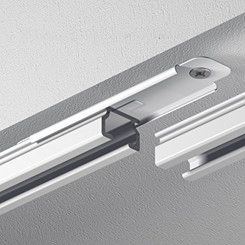 GARDUNA 120cm eckige Schleuderschiene Gardinenschiene Vorhangschiene, Aluminium, weiss, glatte, glänzende Oberfläche, 1-läufig – vorgebohrt! - 4