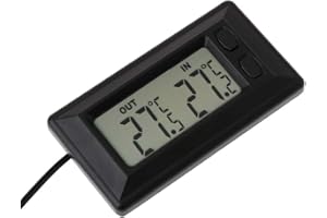 AXSWER Thermomètre de voiture à l'intérieur extérieur LCD compteur de température à affichage numérique avec câble de 1,5 m, thermomètre pour voiture intérieure extérieure