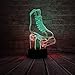 Produktbild RMRM 3D Nachtlicht Neue 3D Lampe Sport Rollschuhe Schuhe Tisch Nachtlicht Mischfarbe Stimmung Illusion Multicolor Led Kind Geschenke Usb Kinder Spielzeug