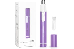 TOUCHBeauty Nose Hair Trimmer for Women,Portable Electric Nose Ear Hair Trimmer,Personal Groomer Hair Removal,Mini Size,Battery Powered,Purple AG-0656